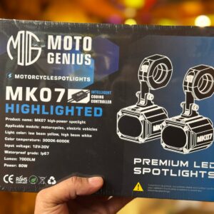 Moto genius MK-07 80 Watts LED Fog Light for all Motorcycles Dual Beam, White Yellow (Pack of 2)