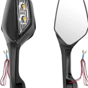ZX10R MIRROR FOR R15 V3, V4 & M Bike Adjustable Rear View Side Mirror with Turn Signal Led Indicator for All Fairing Bikes